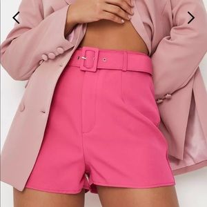 Missguided pink high waisted shorts